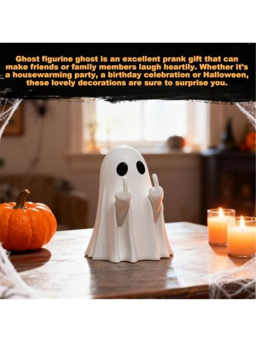 Halloween Ghost Figurine White Decorative Cute Finger Ghost Ornaments - Picture 4 of 6